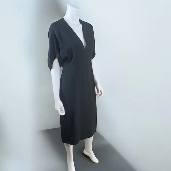 NWT Zara X Narciso Rodriguez Midi Dress Deep V-Neck Black, size Large - Picture 14 of 16